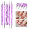 CNHIDS Acrylic Art Crystal Dotting Tools Professional Nail Brushes Set Diy Fake Nail Pattern Line Painting Pen Carving Brushes 3