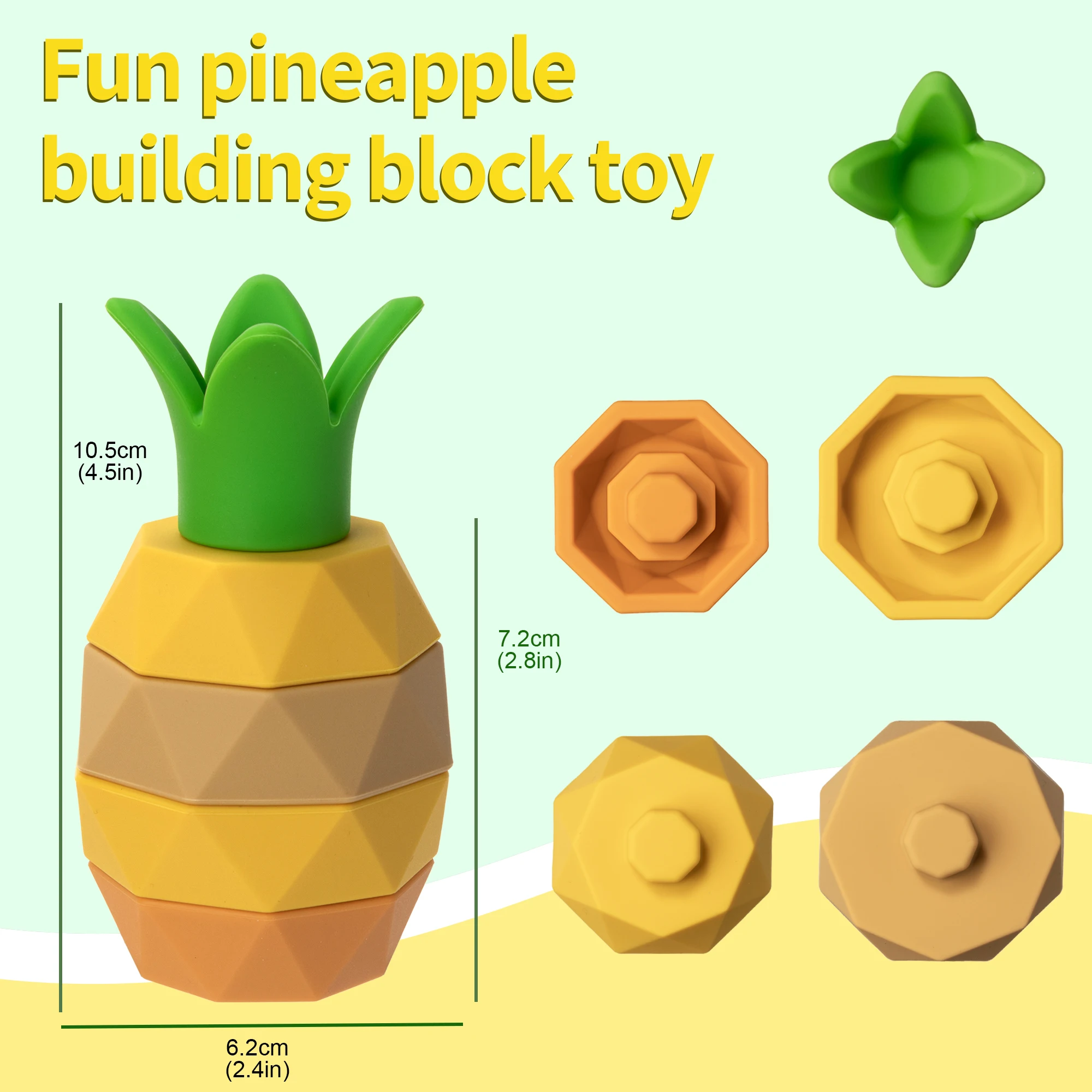 Cute and soft silicone layered fruit biting toy BPA free shape and color matching educational biting toy Christmas gift