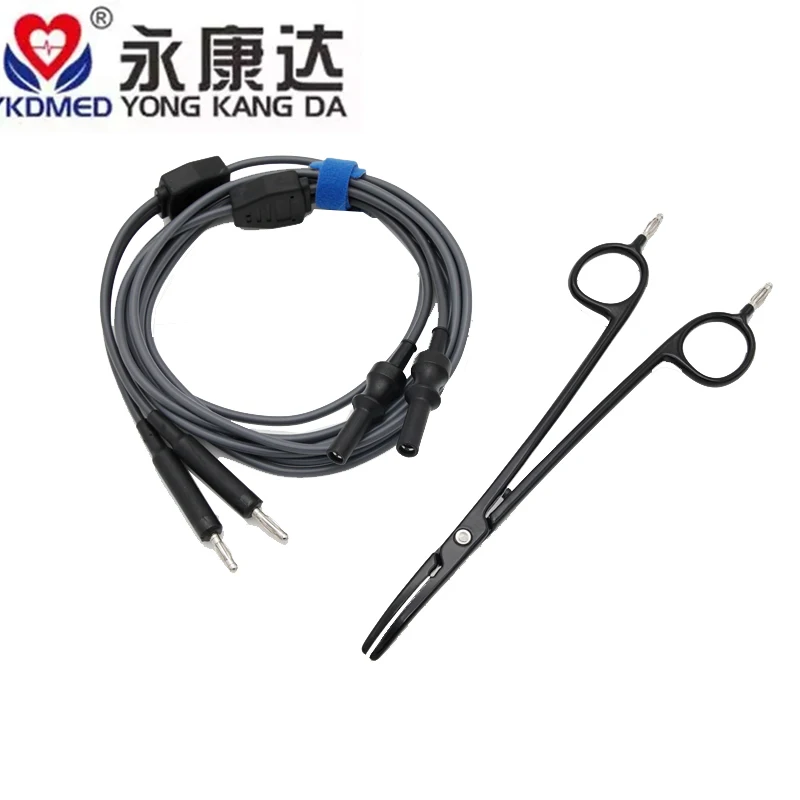 Bipolar Forceps Cable 4.0 Electrocoagulation Cable Bipolar Arterial Scissor Surgery Bipolar Forceps High Frequency Electrotome hv 300 400w cut coag cautery electrobisturi bipolar generator unit