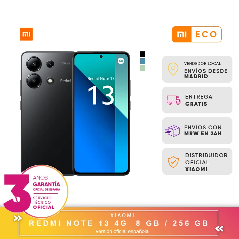 Xiaomi Redmi Note 14 4G - 8GB+256GB, écran 6.67" AMOLED, Triple Caméra 108MP, Batterie 5500mAh - Bleu