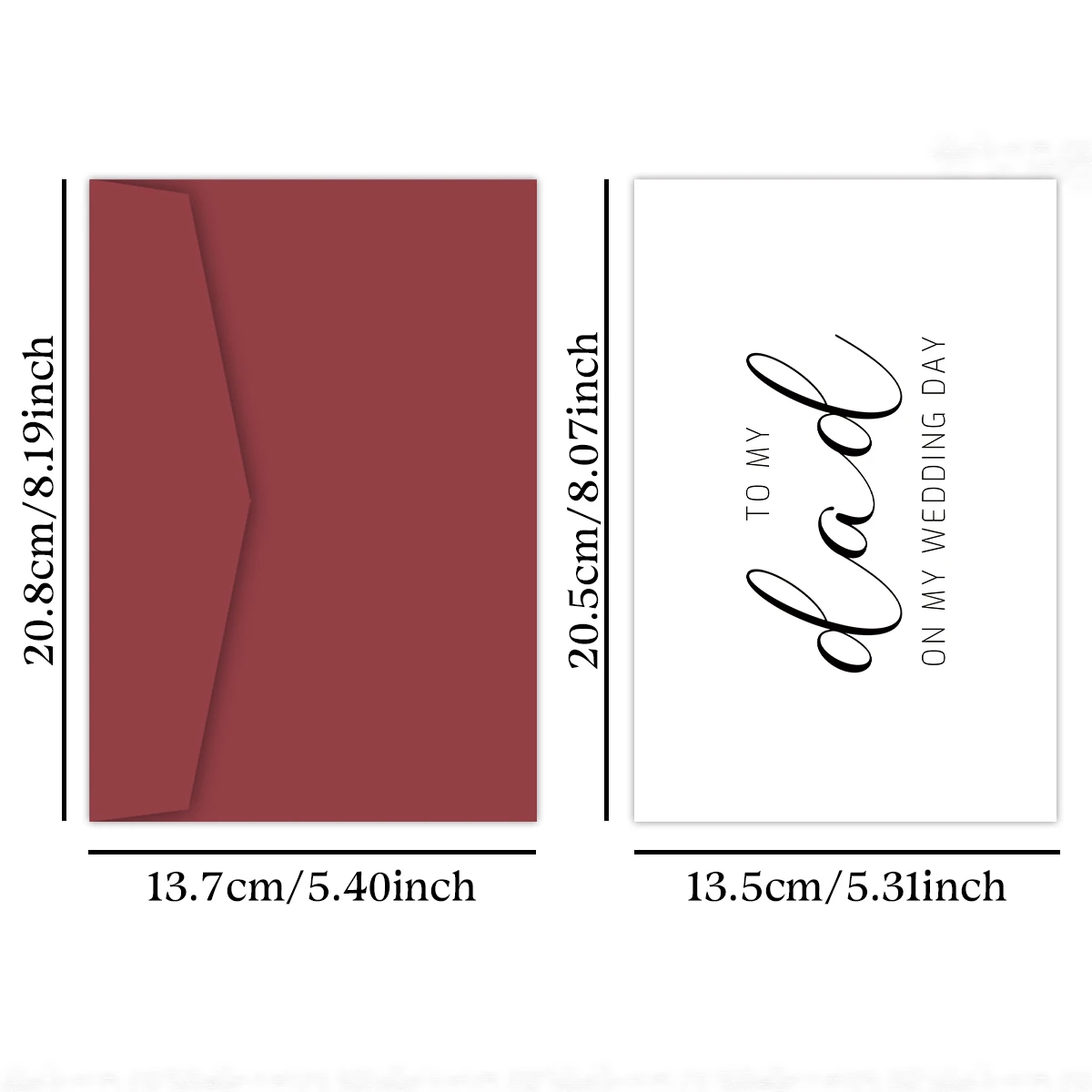 Greeting Cards To My Dad On My Wedding Day Card With Envelope Wedding Day Greeting Card for Father Thank You Cards for Dad from Bride or Groom