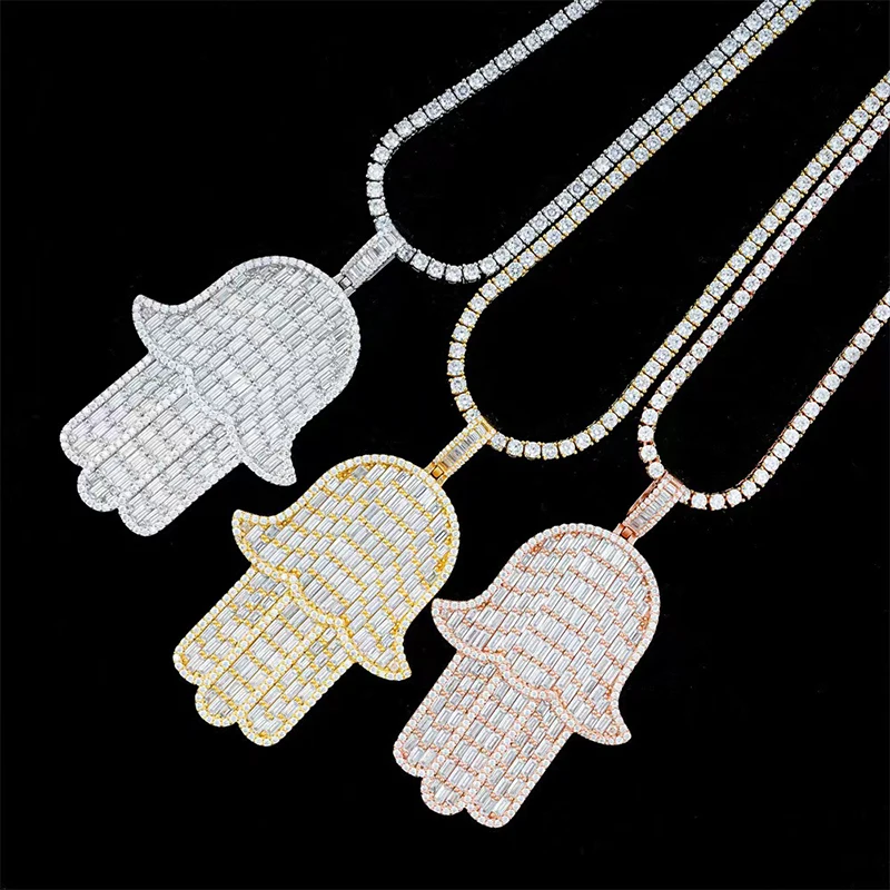 Кулон из муассанита с бриллиантом