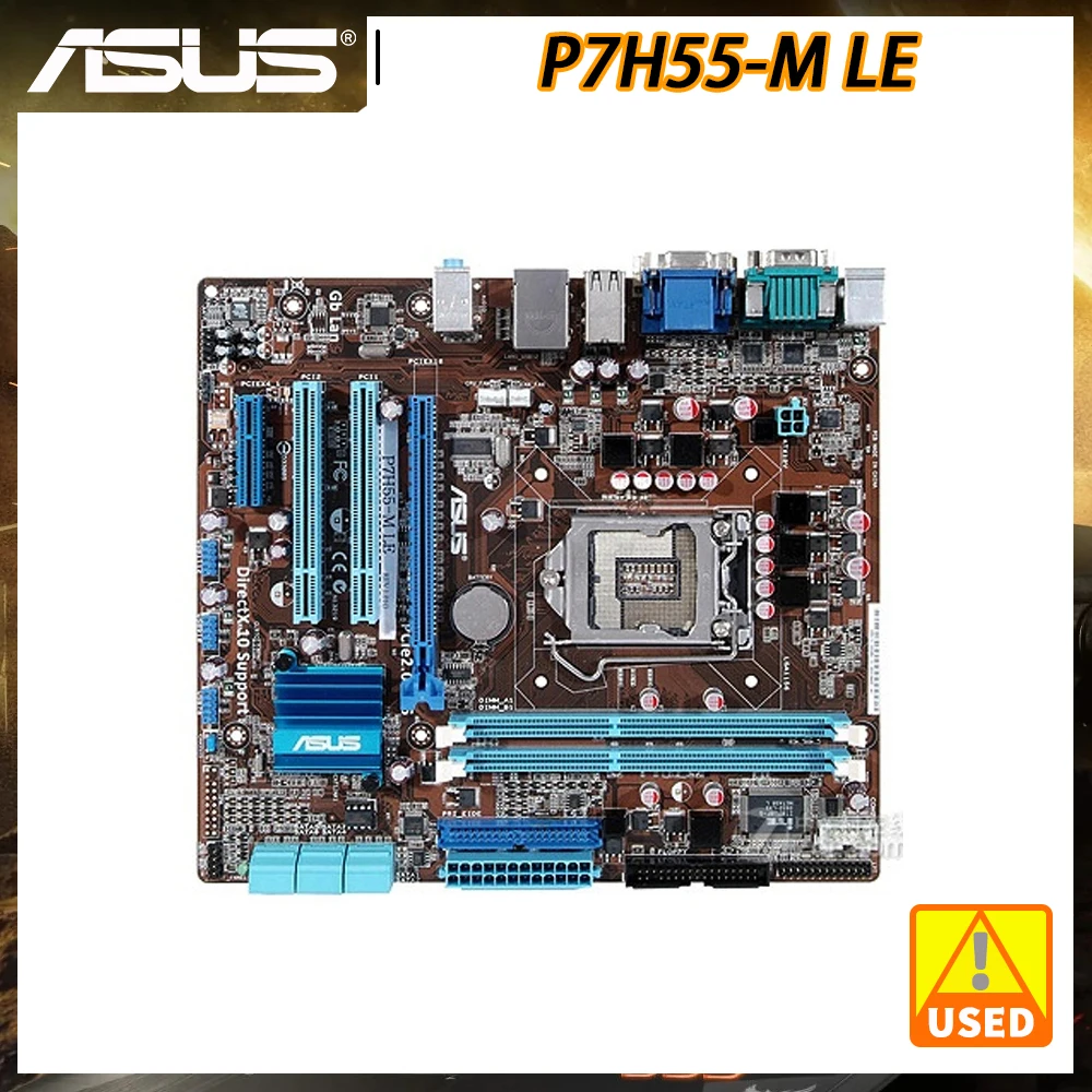 ASUS P7H55 M LE 마더 보드 1156 마더 보드 DDR3 Intel H55 8GB USB2.0 PCI E X16 DVI HDMI 지원 코어 i5 660 i3
