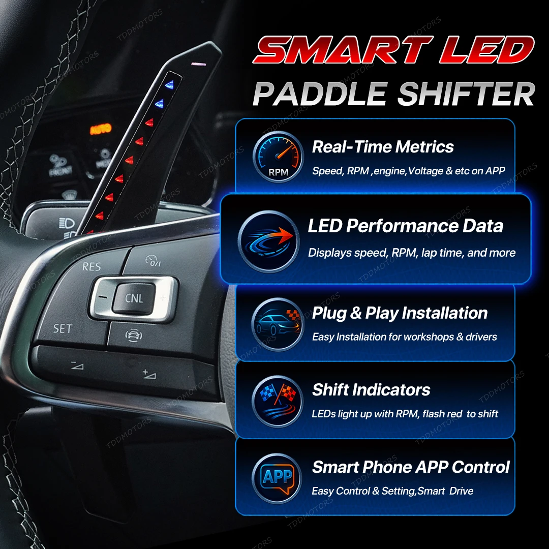 폭스바겐 VW MK7 골프 MK7.5 골프 R 아레톤 시로코 골프 7 모델용 TDD 스마트 LED 패들 시프터 스마트 원