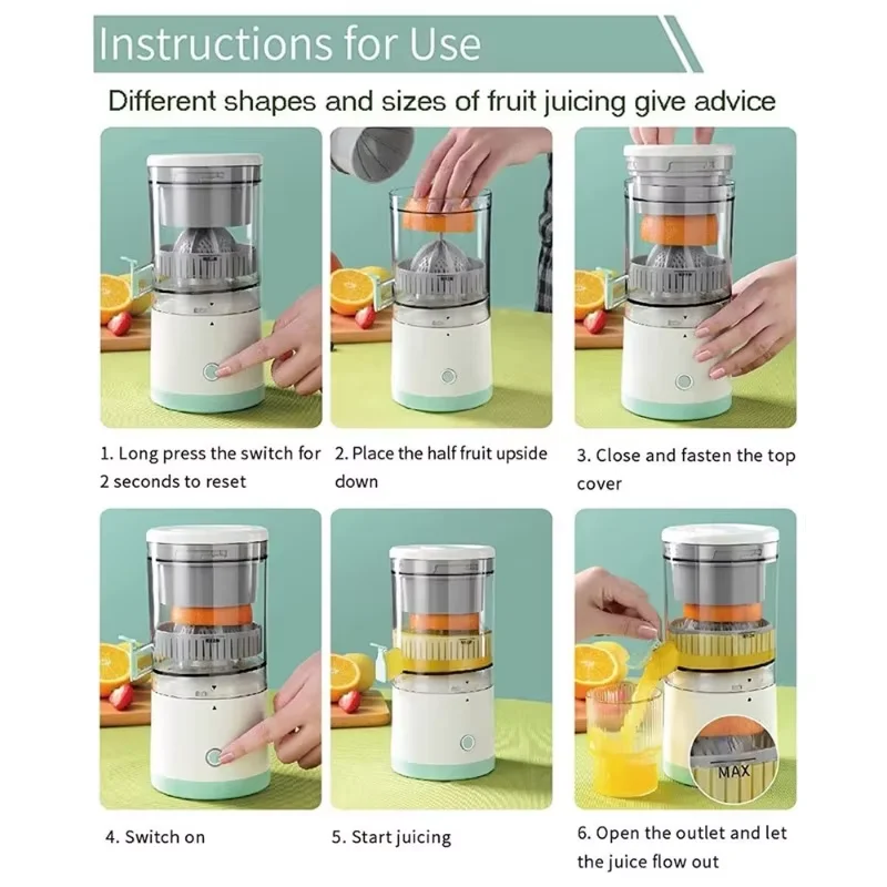 Citrus Orange Juice Maker Machine  Electric USB Charge Portable Hands Free Citrus Orange Juice Maker Machine Citrus Juicer 5