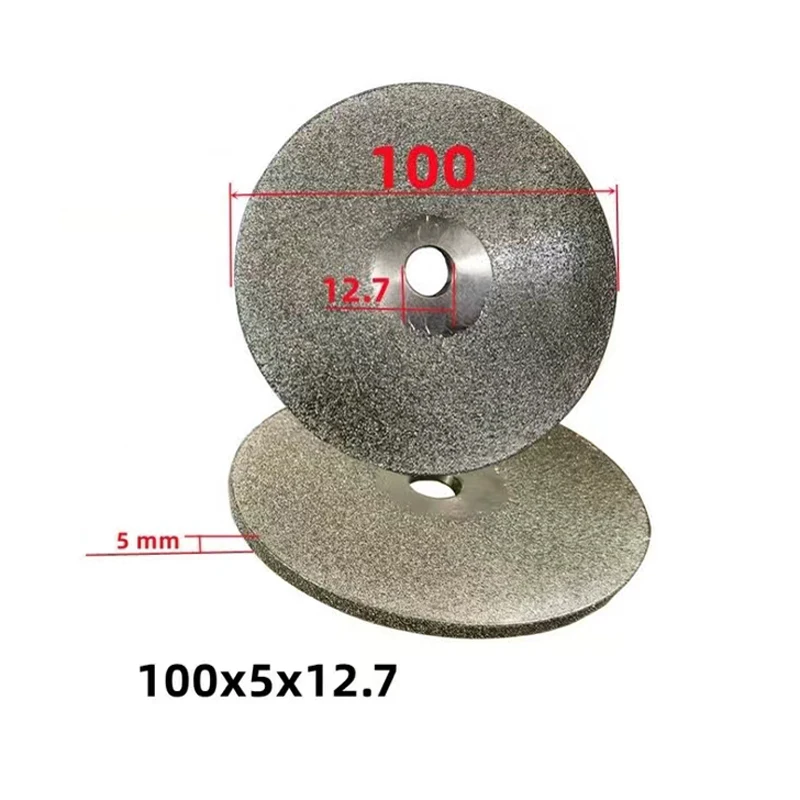 Dreiseitige Diamantscheibe, Lapidar-Diamantschleifscheibe 100mm 4 Zoll x 12,7mm, Jade, Bernstein, Bienenwachs, Edelstein-Schleifwerkzeuge