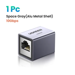 UGREEN RJ45 Ethernet Cable Extender Adapter, Gigabit Female to Female Connector (1Pc Gray Alu)