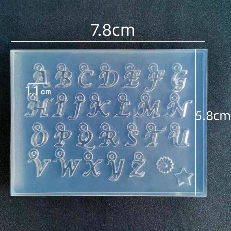 24Letter Pendant Charms Nail Silicone Molds 7.8*5.8CM Transparent Carving Template 'A-Z' Alphabet Handmade Jewelry Mold Tool&*& 3