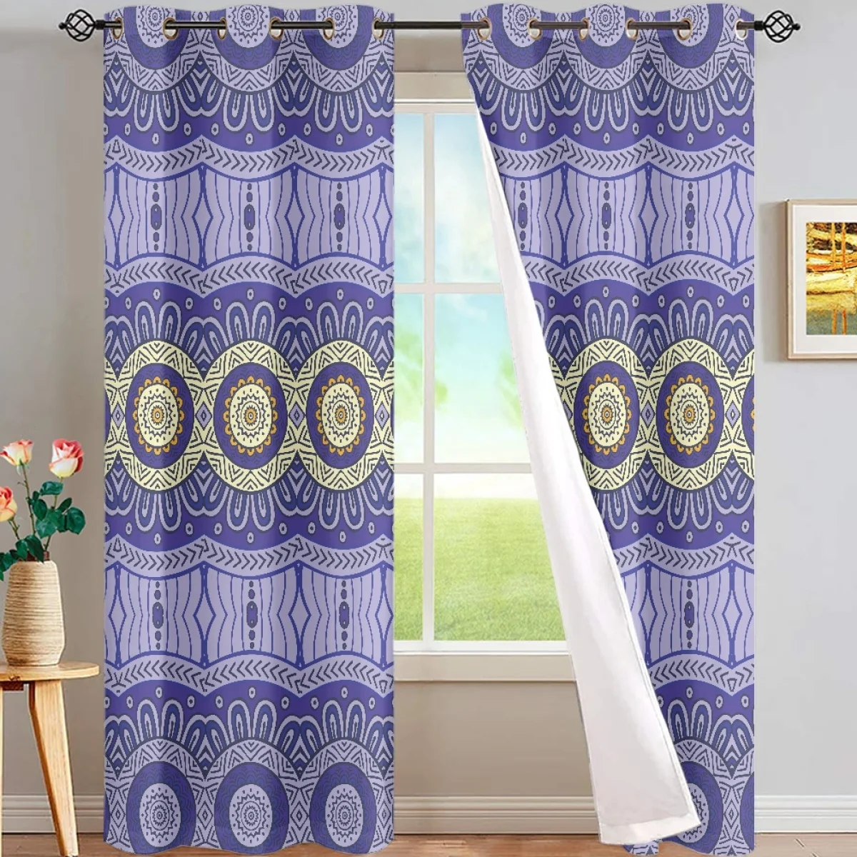 

Meditation Mandala Printing Casual Wind Curtain Living Room Bedroom Curtain Decoration Hotel Curtain Adult Home Essential