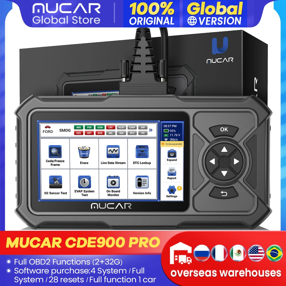 MUCAR CDE900 Pro/Cde900 OBD2 Scanner Automotive Diagnostic Scanner Car obd 2 Diagnostic Tool Engine TCM ABS SRS System Diagnosis Auto Code Reader for All Cars