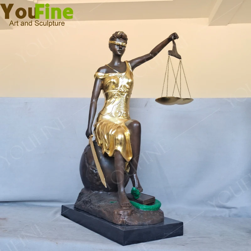 70cm Bronze Lady Justice Sculpture Greek Roman Goddess of Justice