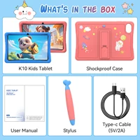 Tablette pour enfants KINGRID K10 10'' Android 15 4 Go de RAM + 8 Go extensibles 64 Go de ROM WiFi 5G Widevine L1 5000 mAh Tablette PC Android Contrôle parental 8