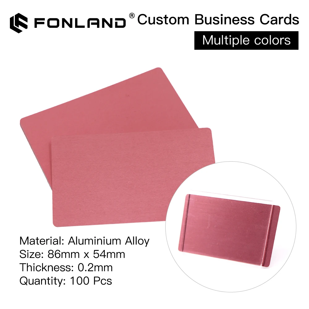 FONLAND Custom Metal Business Cards Multicolor Aluminium Alloy Personalize Your Networking 100 Pcs/ Lot Fast Shipping