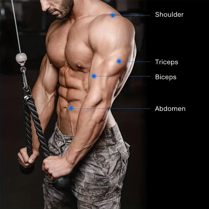 Fitness Tension Rope Triceps Exercise Double-Headed for Home Muscle Training Biceps Pull-Down