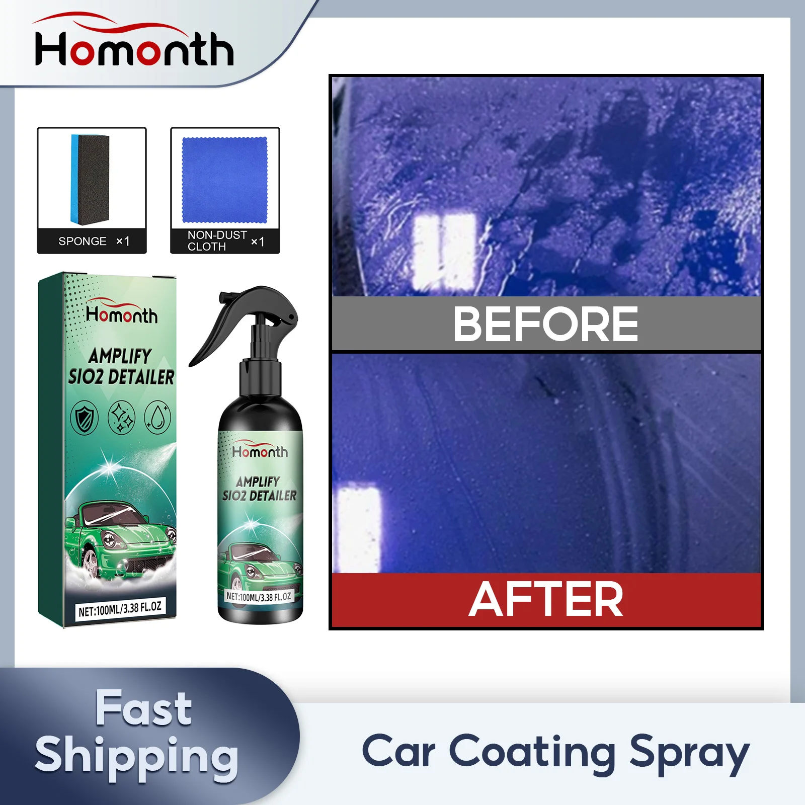 

Спрей для керамического покрытия автомобиля, Гидрофобный очиститель для удаления царапин и водяных пятен, нанопокрытие для полировки кузова автомобиля