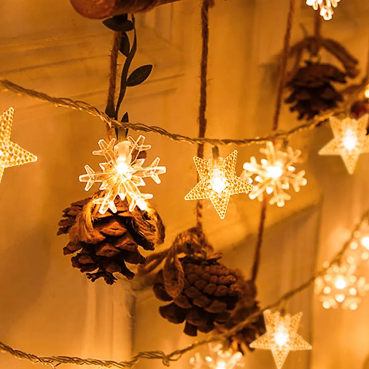 Christmas Tree Snowflake LED String Lights Banner Christmas Decoration for Home Navidad Xmas Tree Decor Fairy Light Pendant christmas decorations