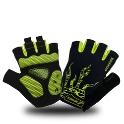 Unisex Breathable Non-Slip Cycling Gloves with Gel Padding - XXL (Yellow)