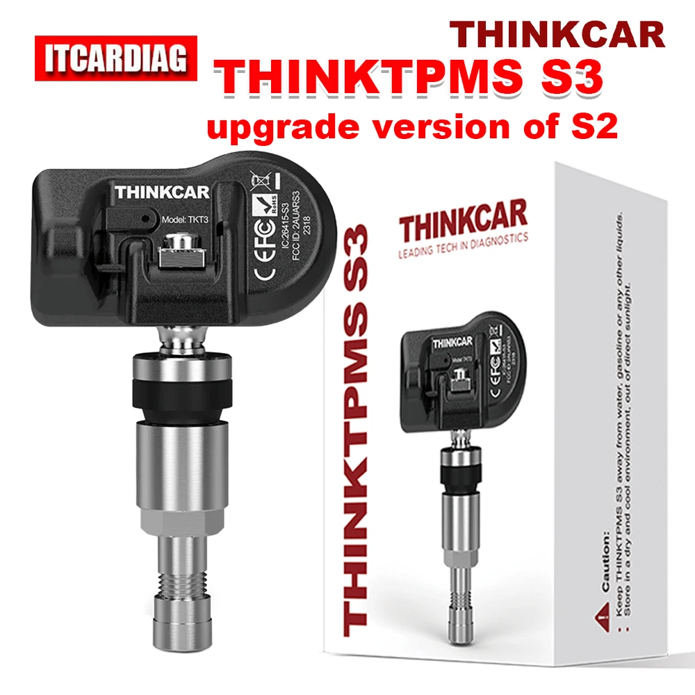 

THINKCAR THINKTPMS S3 Upgrade of S2 Car TPMS Tire Pressure Sensor 315MHz 433MHz Activator Detector Tool Program Relearn Reset