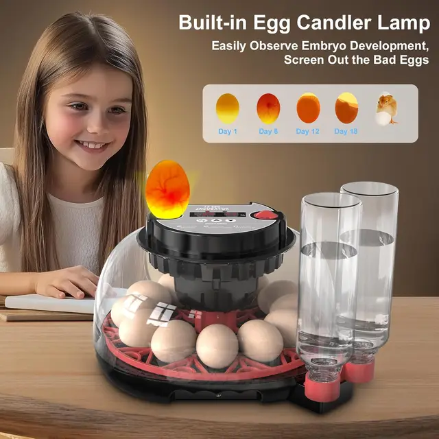 22088-b335e6.jpg 12 Automatic Egg Incubators for Hatching Eggs Whith Smart Temperature Control, Auto Turner, LED Candling for Chicken, Duck, Quai