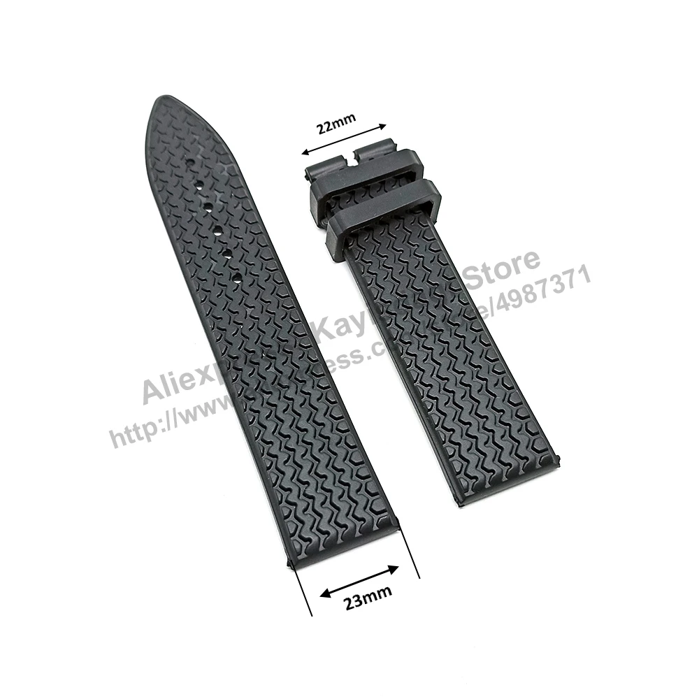 Cinturino/Cinturino Di Ricambio In Gomma Nera Da 23Mm Compatibile Con Chopard Racing Classic