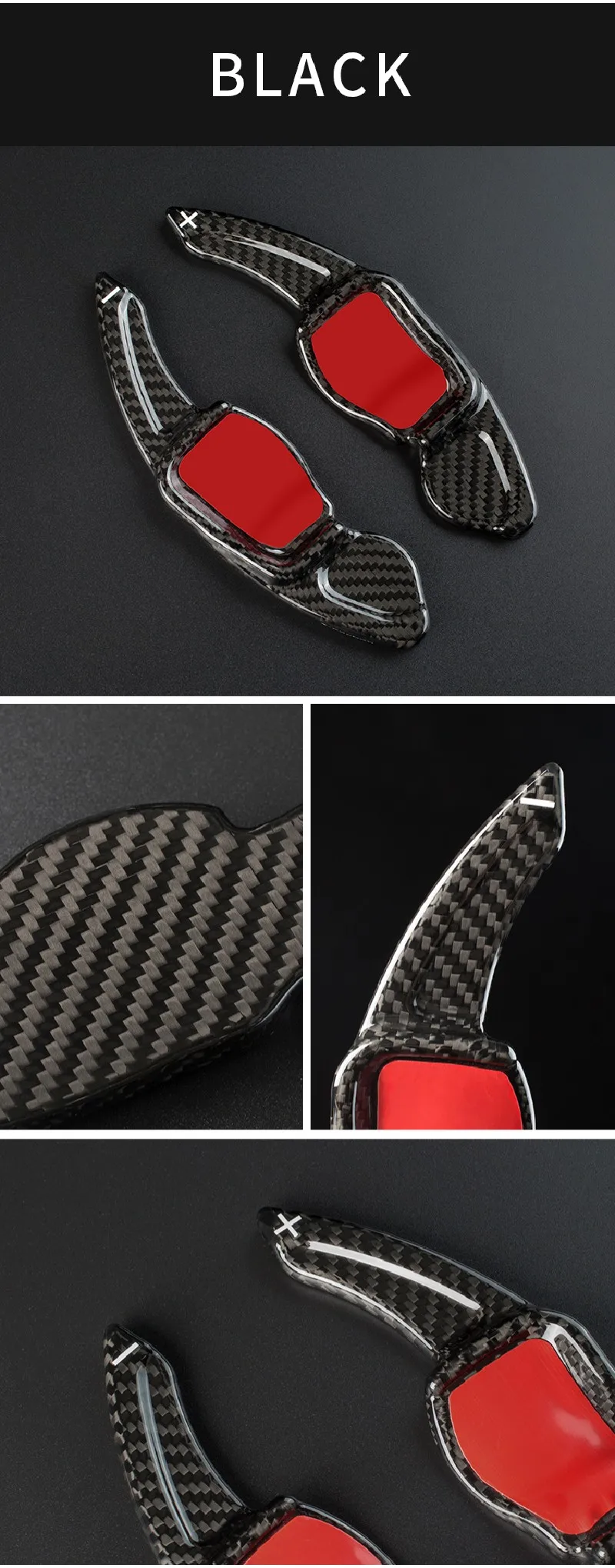 Black Carbon Fiber Paddle Shift For Skoda Octavia VRS MK3 Superb Kadaiq /Seat Leon Steering Wheel Paddle Shifter Accessories