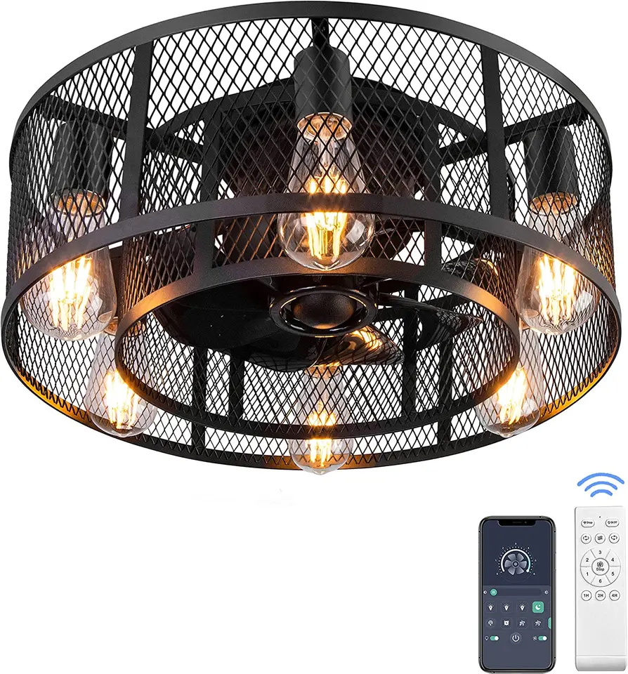 Lampadario Ventilatore Da Soffitto Black Silence 24W Illuminazione Led Regolabile Con Telecomando M Ledme