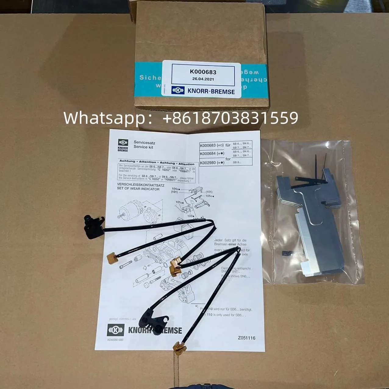 

K000683 K112844K50 K112846K50 KNORR-BREMSE Wear Indicator Kit KAMAZ DAF MAN SCANIA