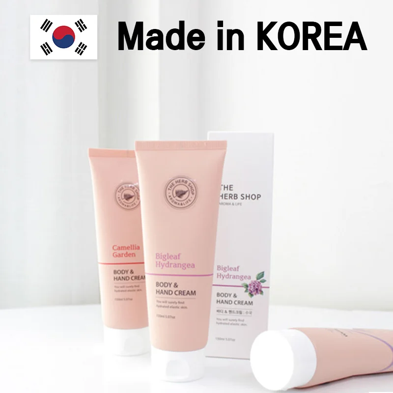 [국내제조] 더허브샵 모이스춰라이징 케어 바디 핸드크림 150ml 꽃향 고보습 수분공급 로션 영양 풍부 동백꽃 은은 건조 