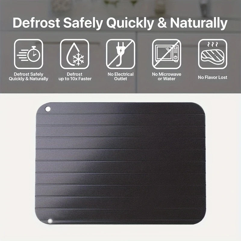 Defrosting Tray For Frozen Meat 9inch Rapid Defrost Plate For Food Aluminium Fast and Healthier Way of Thawing Food Tray defrosting tray