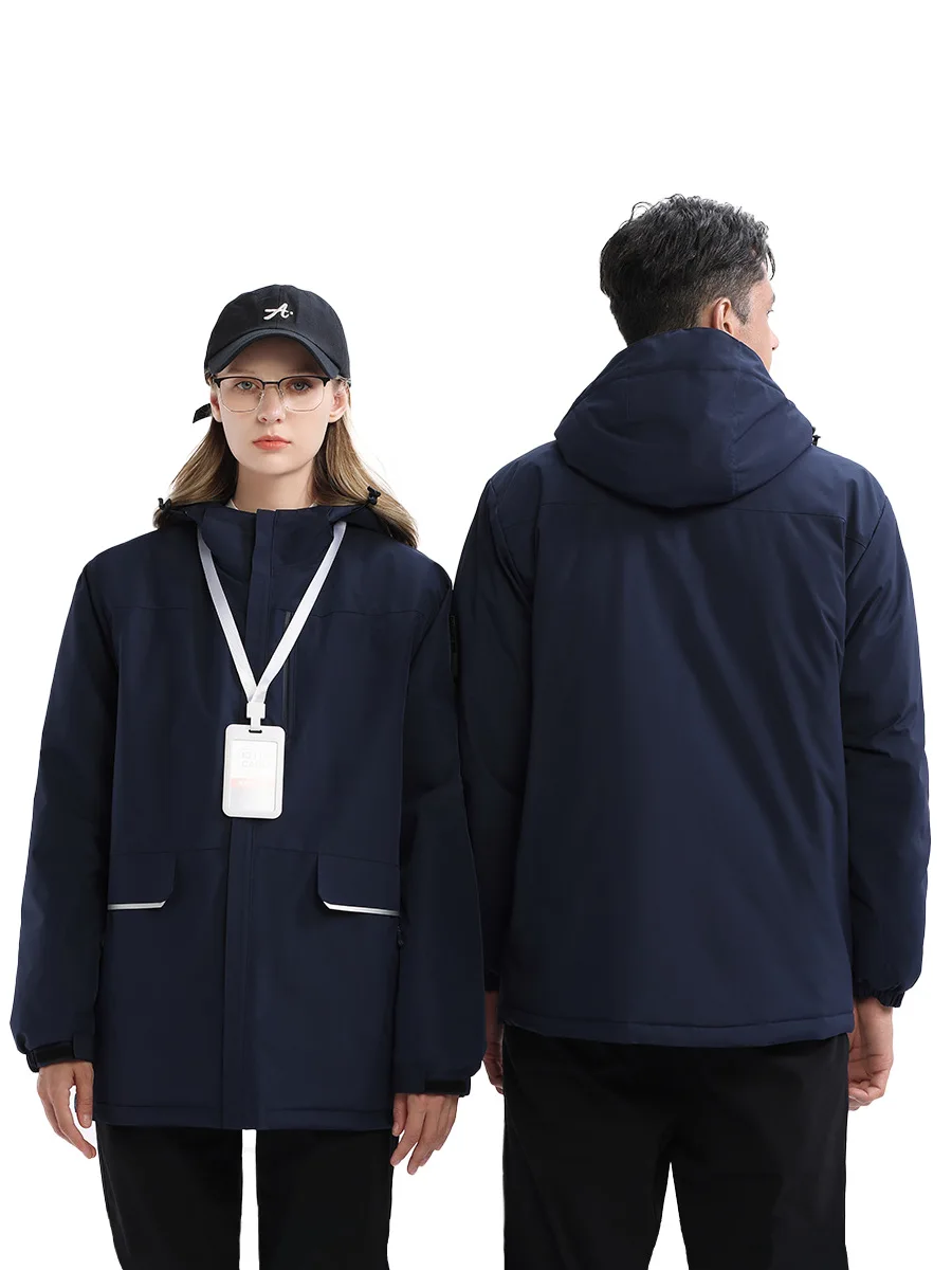 With down cotton thickened windproof and cold waterproof mountaineering jacket