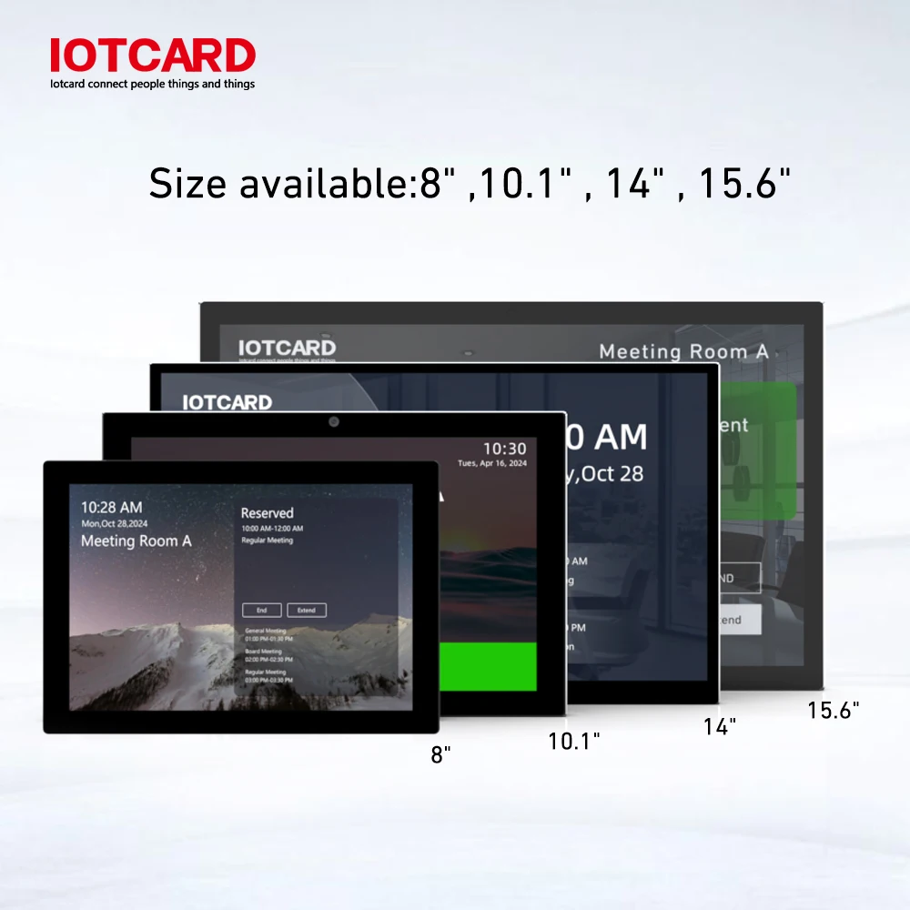 10.1inches Meeting Room Scheduling Panel integrated with Outlook Booking System Tap Scheduler Touchscreen PoE&LED for Workspace