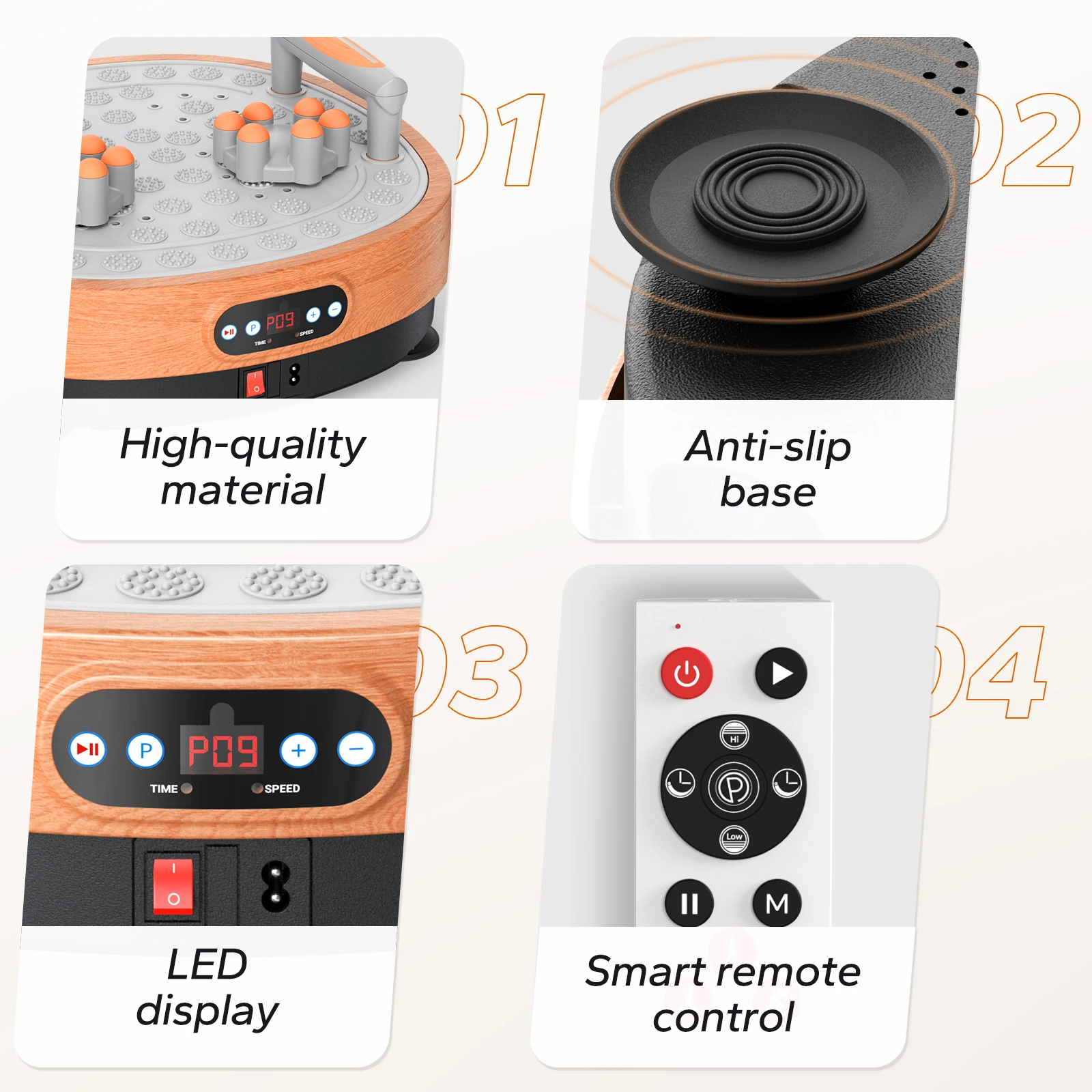 MERACH Vibration Plate Exercise Machine Vibration Plate Lymphatic Drainage Massager Whole Body Helps Weight Loss