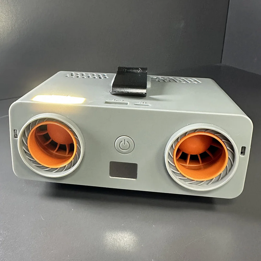 5 Speed 12000mAh Waist Fan, Multi-mode Flashlight Light Include SOS, 5V/2A Output & Input Charging for Phones Tablets Power Bank 2