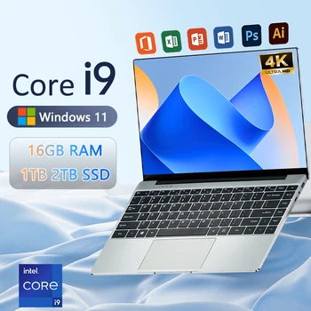 Laptop da 14.1 "per studenti e aziende, Computer portatile 2025 con Intel Core i9 8950 hk16gb RAM 1TB 2TB SSD , Webca, leggero e sottile.