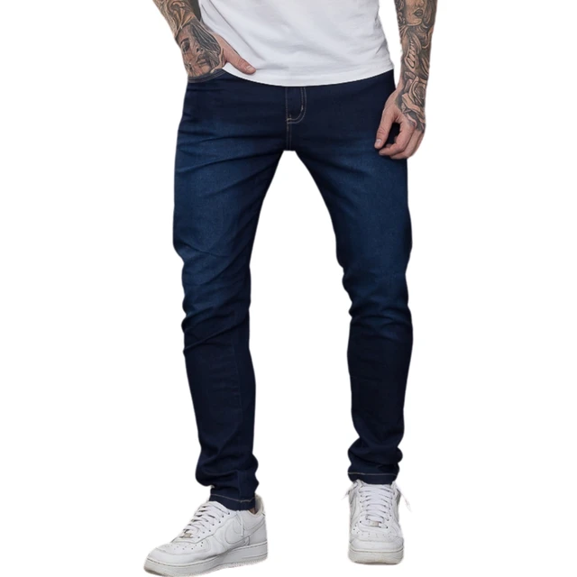 Calça Jeans Skinny Masculina Com Bolsos Tendência Casual