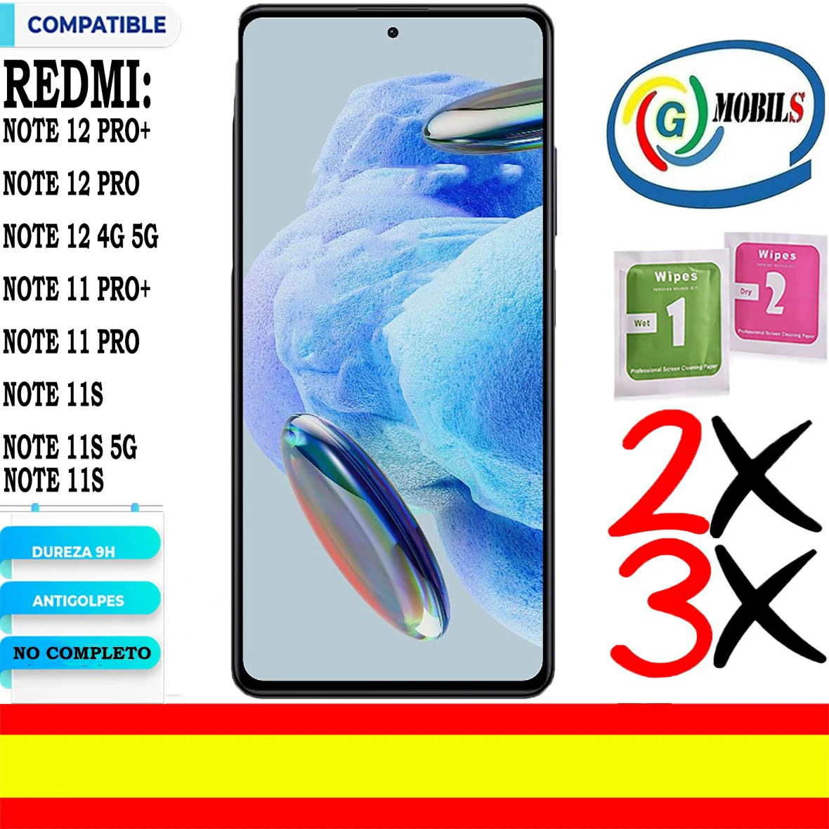 Compatibile Xiaomi Redmi Note 12, Note 12 5G, Note 12 Pro 5G, Note 12 Pro 5G, Note 12 Pro Plus 5G, Note 11 Pro Plus 5G, Note 11, Nota 11 Pro 4G 5G Not