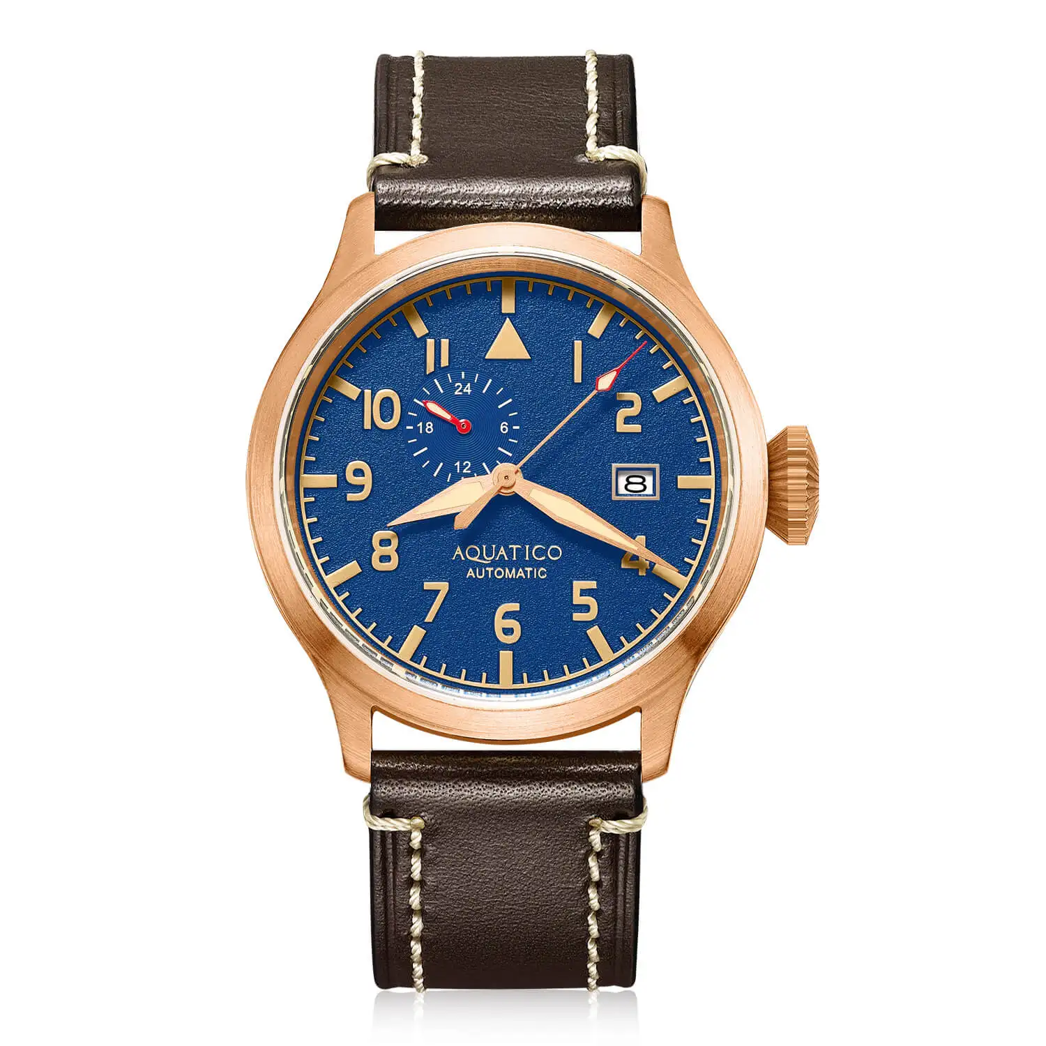 

Aquatico Automatic Bronze Pilot Watch Blue Dial (Seiko NH37)