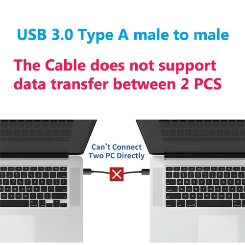 High-Speed Short USB 3.0 Male to Male Cable
