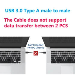 High-Speed Short USB 3.0 Male to Male Cable - 1m (A male to A male)
