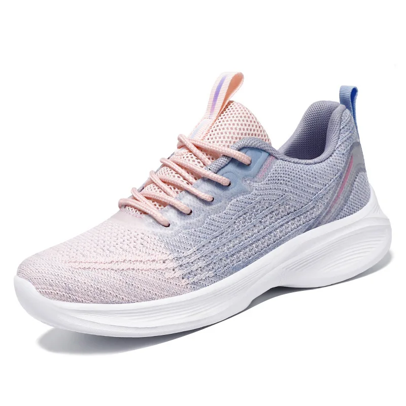 Lightweight Women Casual Shoes Ladies Sport Sneakers Anti-Slip Flat Shoes Soft Sole Breathable Mesh Running Shoes Size 36-41