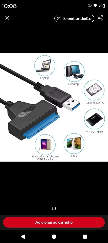SATA to USB 3.0 / 2.0 Cable Up to 6 Gbps for 2.5 Inch External HDD SSD Hard Drive SATA 3 22 Pin Adapter USB 3.0 to Sata III Cord