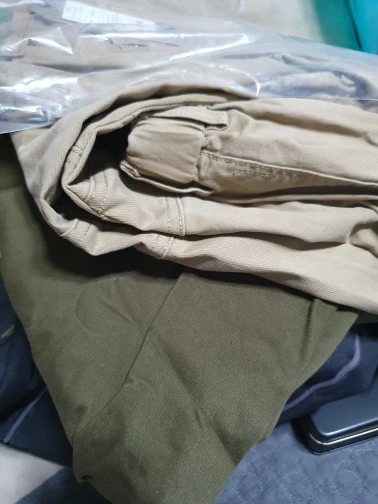 2022 Autumn and Winter New Men Cotton Solid Color Loose Casual Safari Style Pants Pocket Army Green Workwear GML04-Z331 photo review