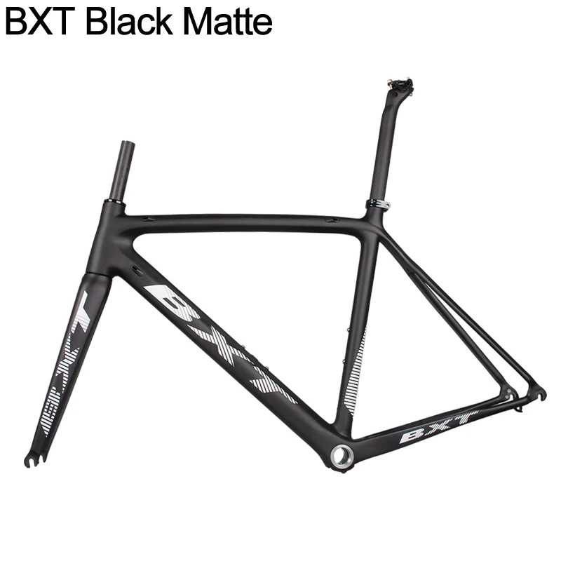 BXT ・カーボンピストバイクフレームマットブラック BXT-超軽量カーボンファイバーロードバイクフレーム,Vブレーキ