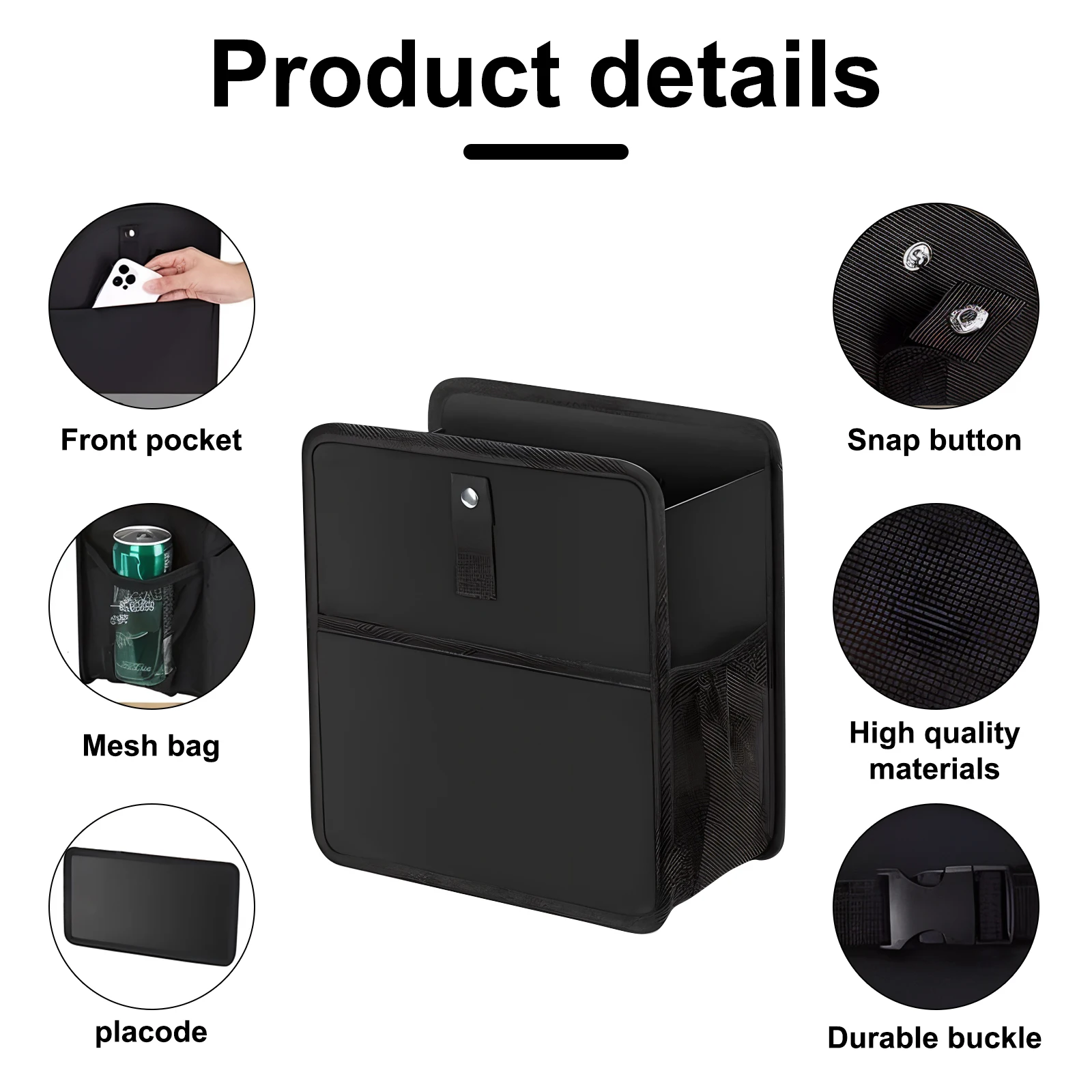 Foldable Car Trash Can & Leakproof Car Can, Portable And Hangable On The Back Of The Seat, Hanging Trash Bag Can Waterproof
