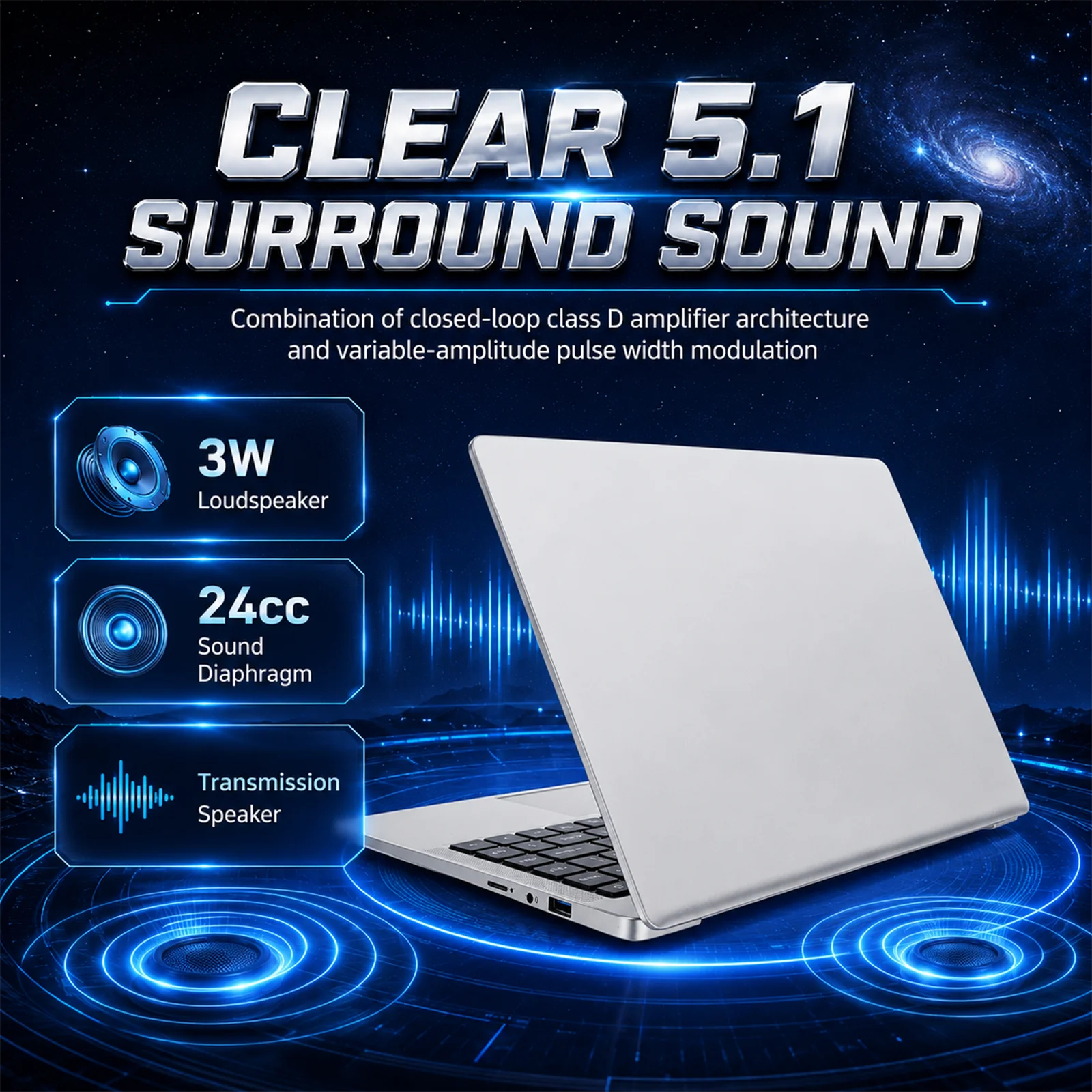 14.1 Inch Laptop Intel Pentium N3710 12GB RAM 256GB SSD Windows 10 Notebook Computer FHD IPS Display WiFi Bluetooth Long Battery Life Portable PC for Students Business Office Work Online Learning with Multi Language Keyboard Stickers EU Plug 5000mAh - immagine 4