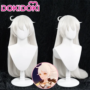 Косплей-парик DokiDoki Game Genshin Impact, женский парик для косплея по мотивам игры Unknown God/киана каслана, женский парик Genshin Impact, белый парик Honkai Impact 3