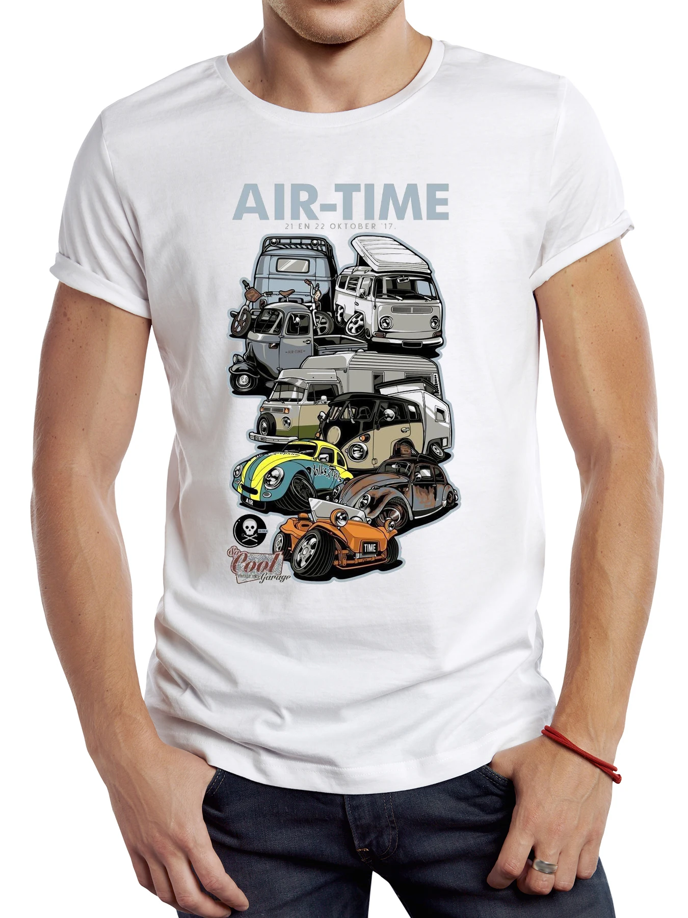 Teehub Retro coole Camper Männer T-Shirt Grafik Auto Sport Stoff Vintage Bus Basic Tops Hipster T-Shirt