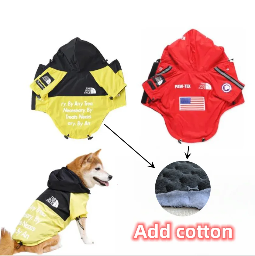 

The Dog Face Jackets Dog Cloak Raincoat for Dogs Dog Clothes Golden Retriever Dogs Corgi Puppy Dog Coat Waterproof Winter