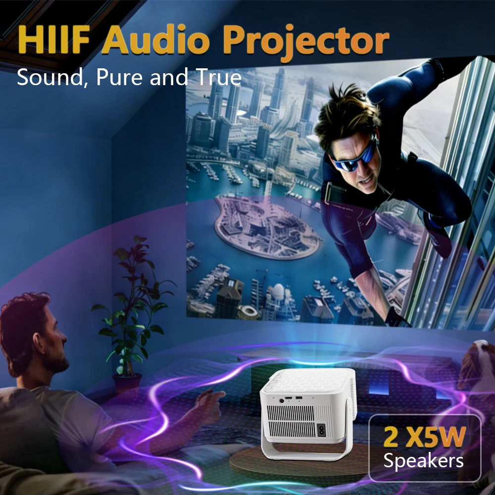 벨렉 HY350 MAX 8K 네이티브 풀HD 1080P LED 빔 프로젝터 스마트 자동 초점 WIFI5 BT5.4 영화 홈시네마 음성 제어 프로젝터