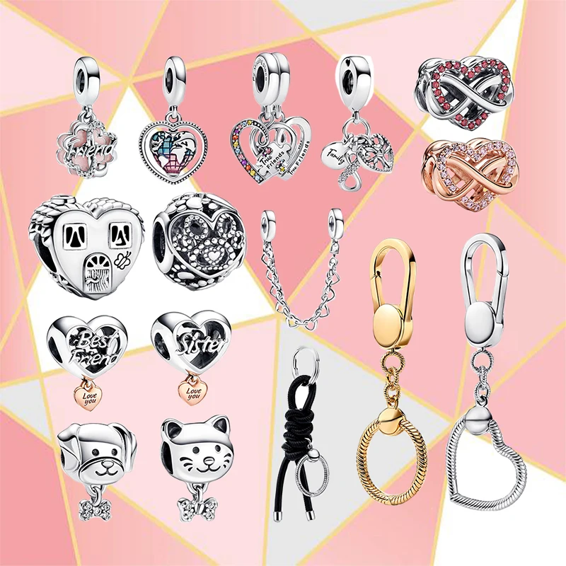 

2022 New Pre-fall High Quality S925 Sterling Silver Rotating Heart Globe Tote Bag Women's Versatile Original Party Ornaments